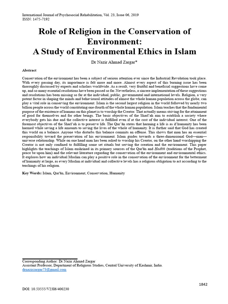 Islamic Environmental Ethics Explained | PDF | Quran | Islam