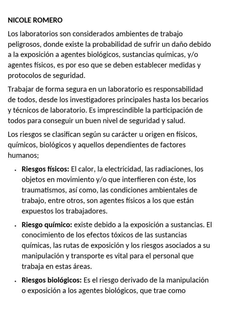 Seguridad y Riesgos en Laboratorios | PDF | Laboratorios | Residuos