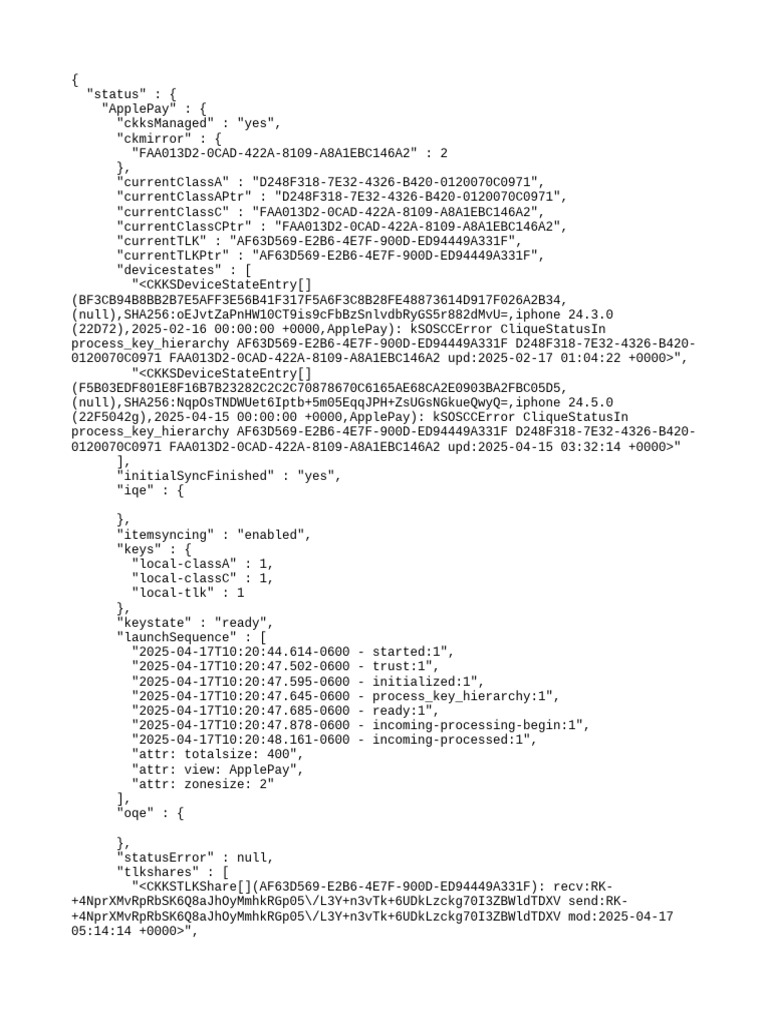 CKKSCTL Status | PDF