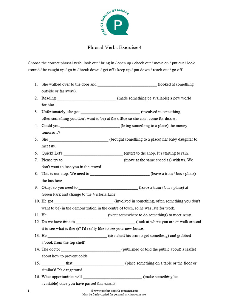 Phrasal Verbs 4 | PDF