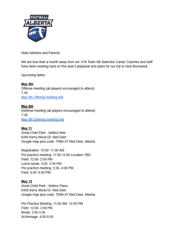 2024 Football Alberta Intro Letter | PDF | Football Codes | Team Sports