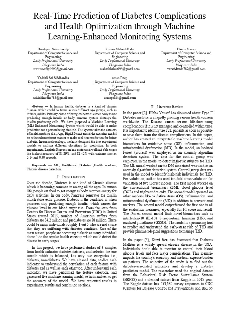 Towards Real-Time Monitoring and Risk Assessment of Diabetes ...
