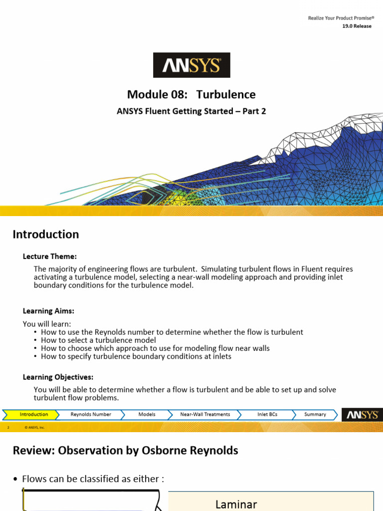 Turbulence Modeling in ANSYS Fluent | PDF | Turbulence | Reynolds Number