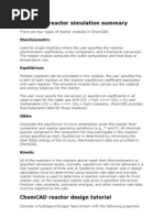 Download ChemCAD Reactor Simulation Summary by Jaya Lakshmi SN85338263 doc pdf