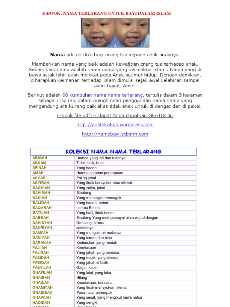 E Book Nama Nama Terlarang Islam Pdf