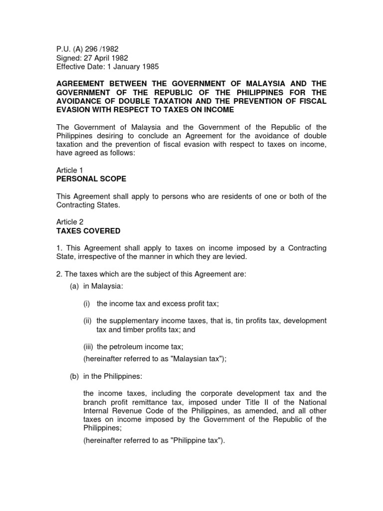 double taxation agreement malaysia