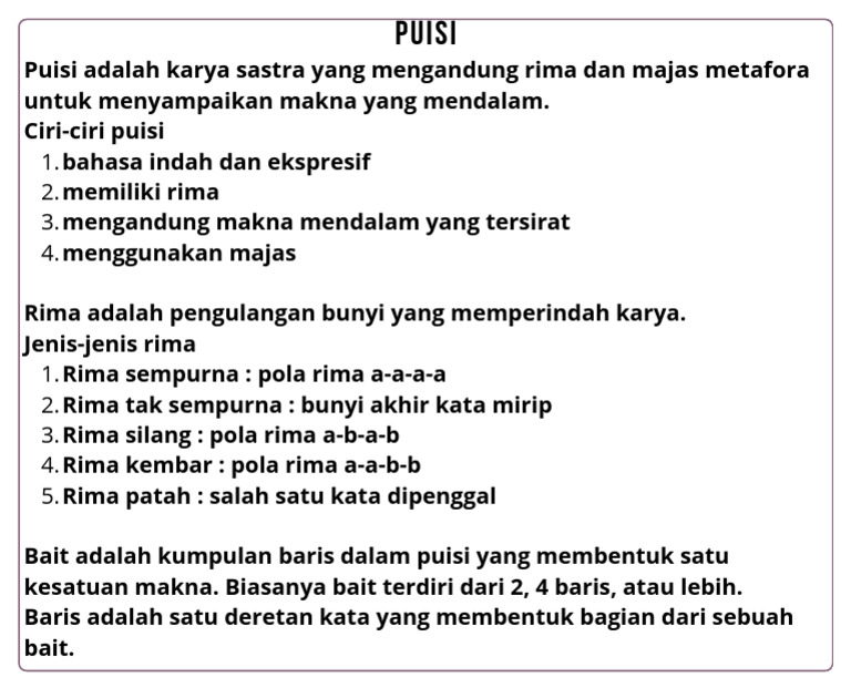 Jenis-jenis Rima dalam Puisi | PDF