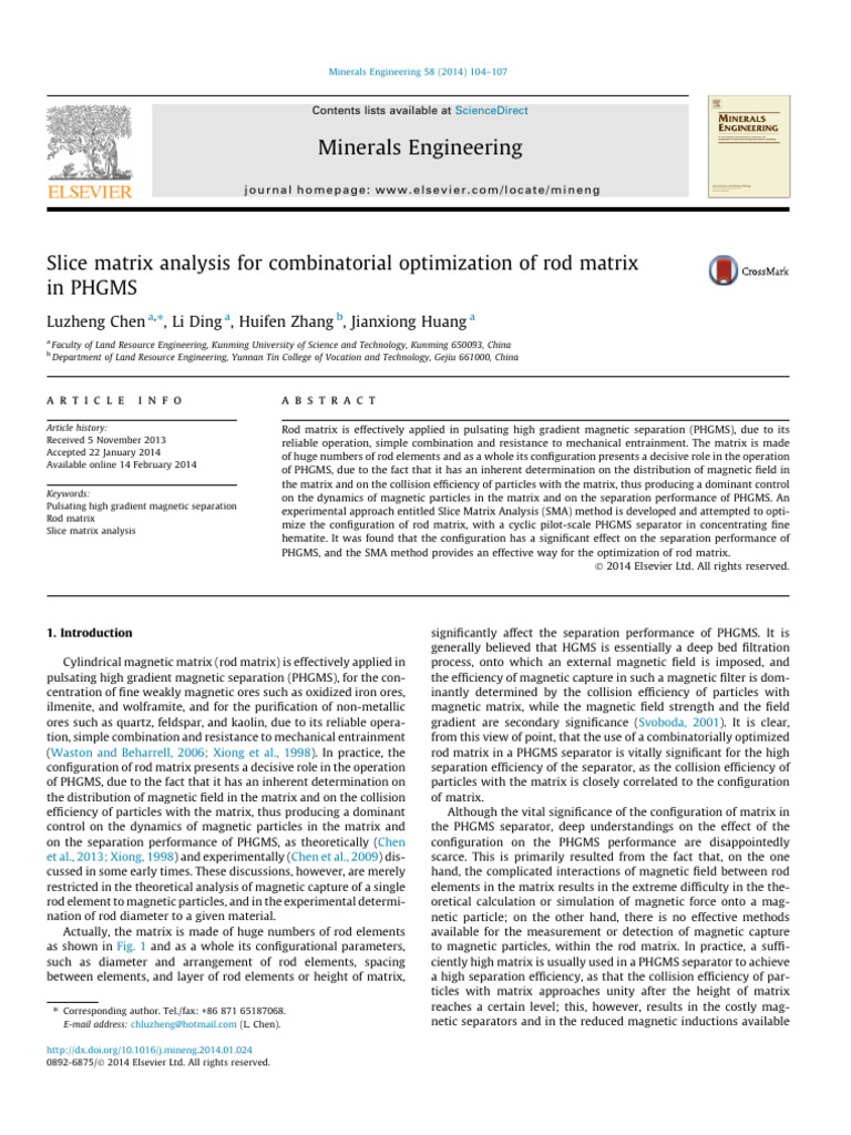Optimizing Rod Matrix for PHGMS | PDF | Matrix (Mathematics) | Iron