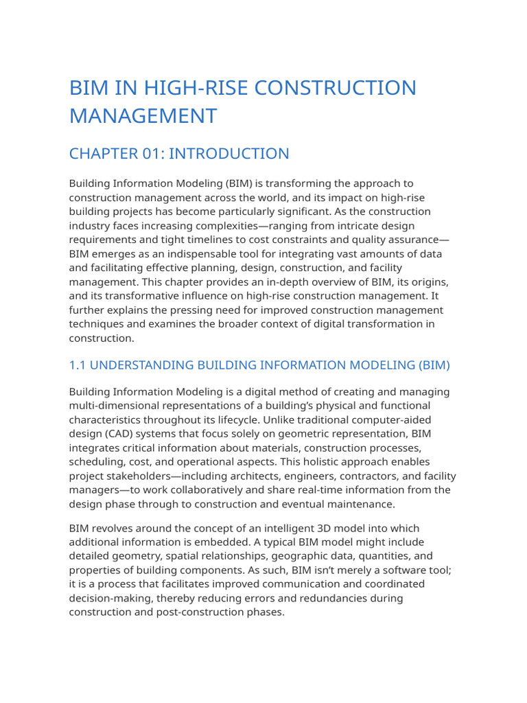 Photo inspiration: Bim In High Rise Construction Management Pdf Photo Inspiration