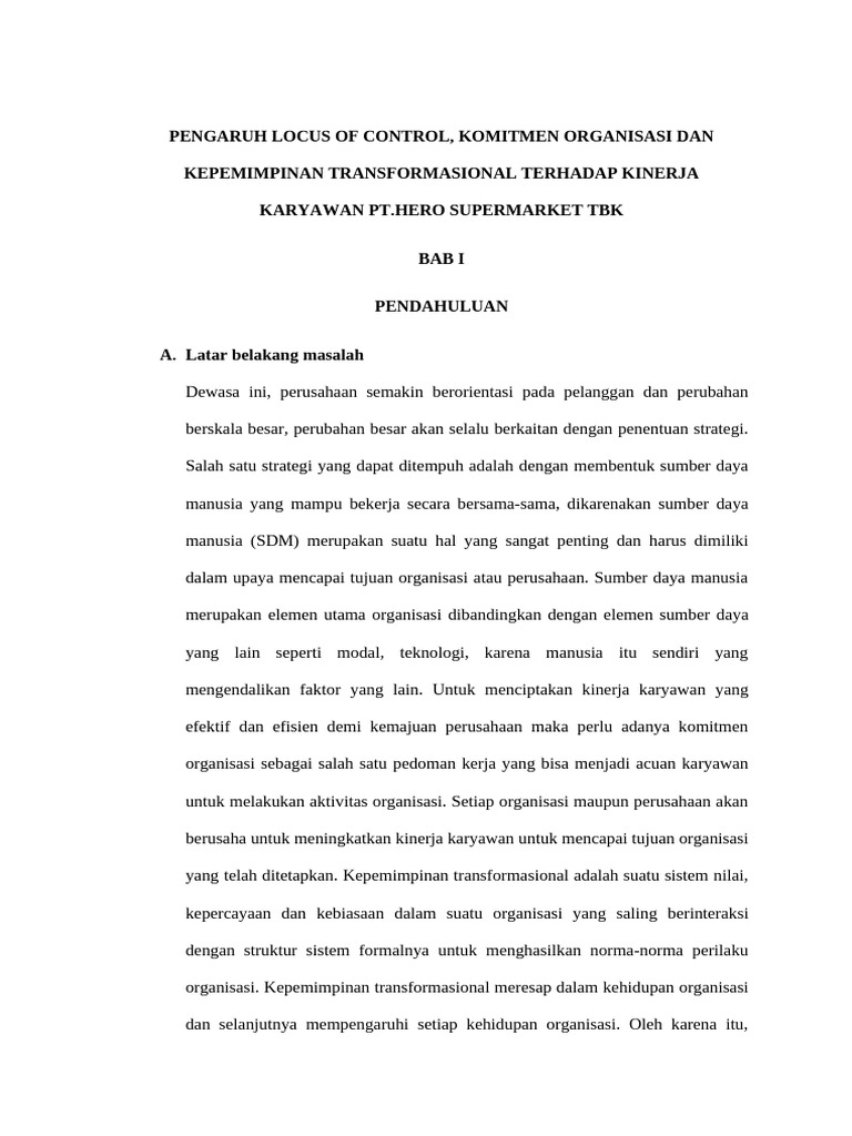 Pengaruh Locus of Control pada Kinerja Karyawan | PDF