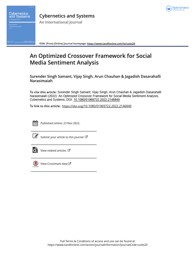Optimized Framework for Sentiment Analysis | PDF | Machine Learning ...