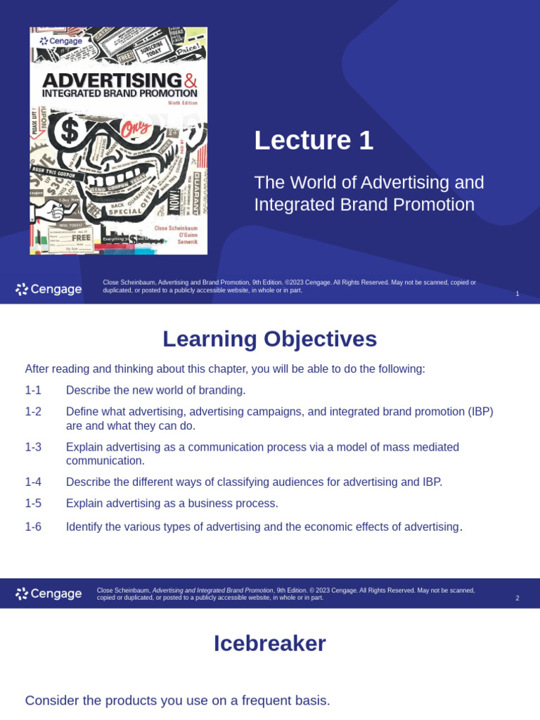 Lecture 1 | PDF | Brand | Advertising