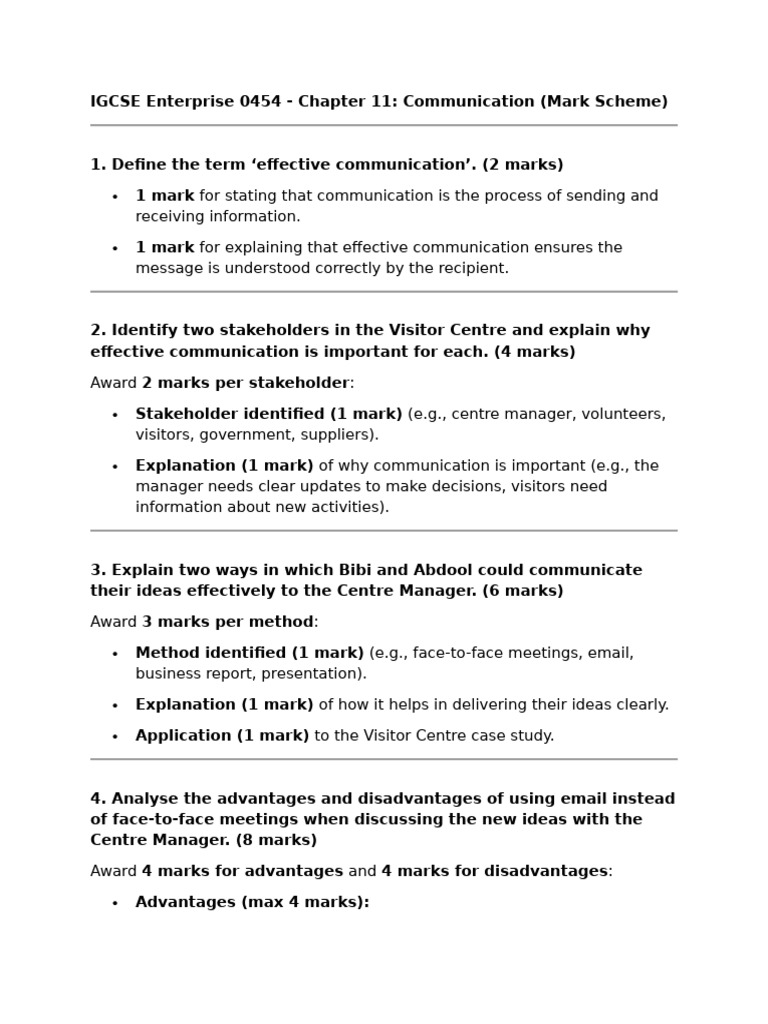 IGCSE 0454: Effective Communication Guide | PDF | Communication | Human ...
