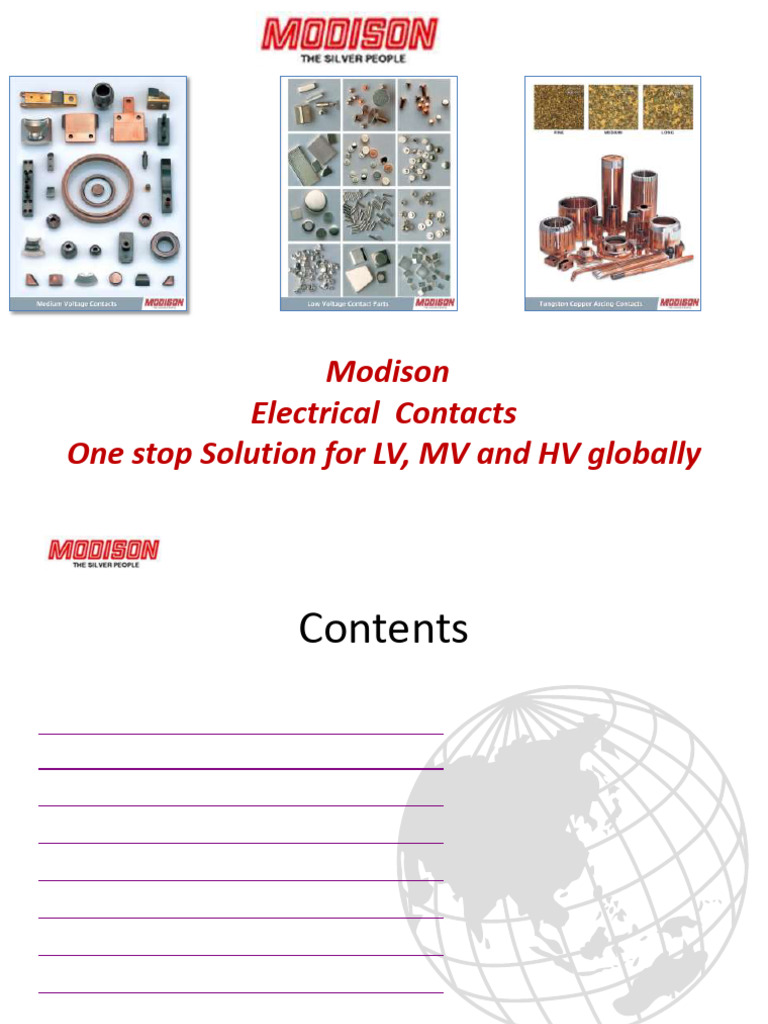Modison: Leader in Electrical Contacts | PDF | Secondary Sector Of The ...