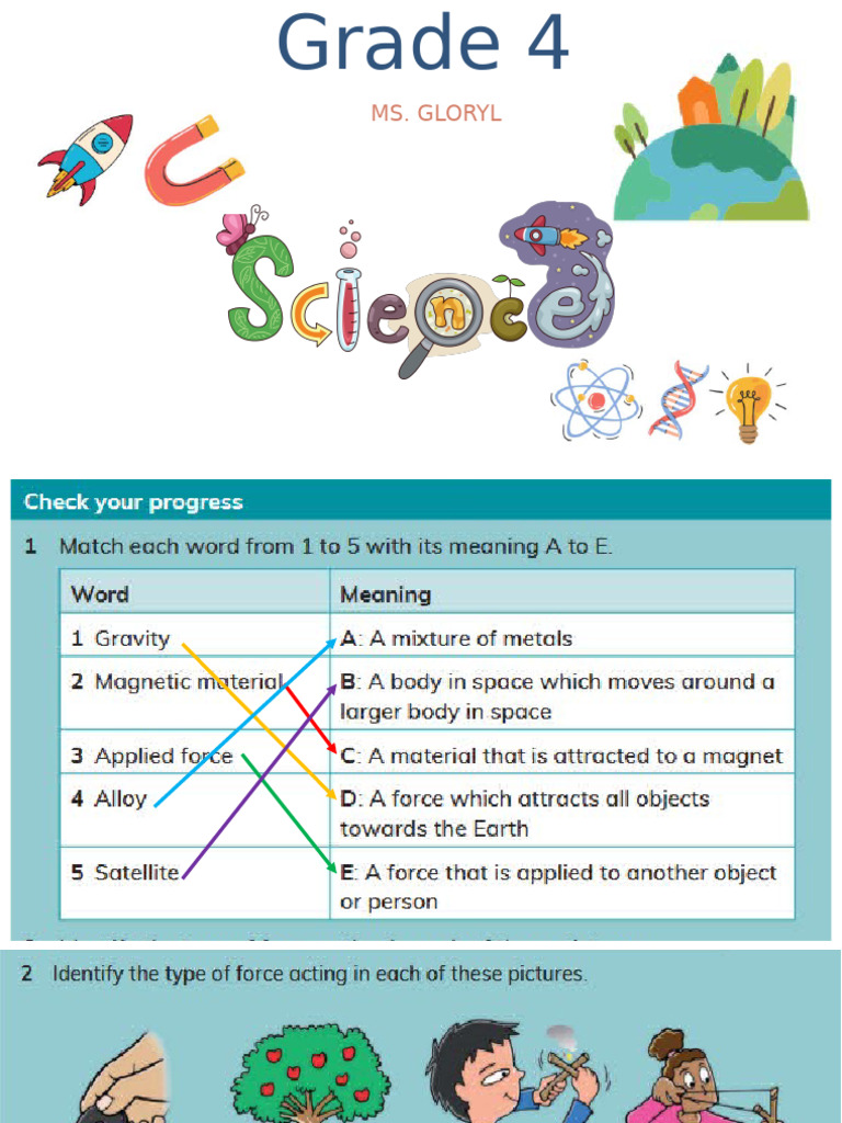 Grade 4 Science Unit 5-Review-Progress Check | PDF | Force | Gravity