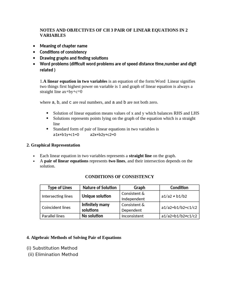 Conditions for Linear Equation Solutions | PDF