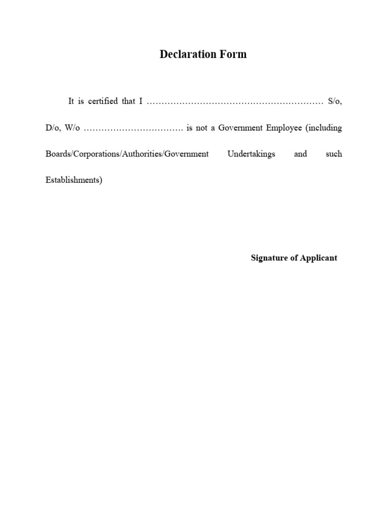 Declaration Form | PDF