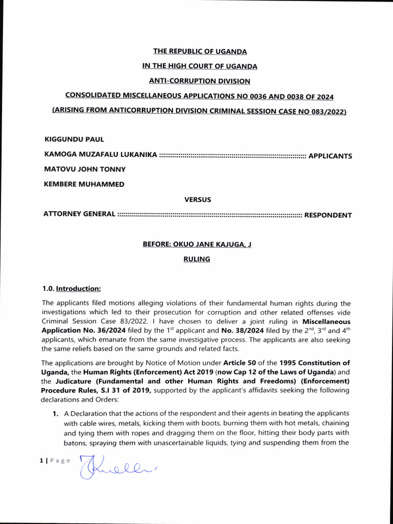 Human Rights Violations in Uganda Case | PDF | Burden Of Proof (Law ...