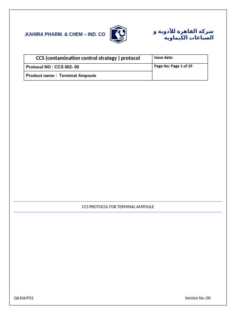 CCS Protocol for Terminal Ampoule | PDF | Carbon Capture And Storage ...