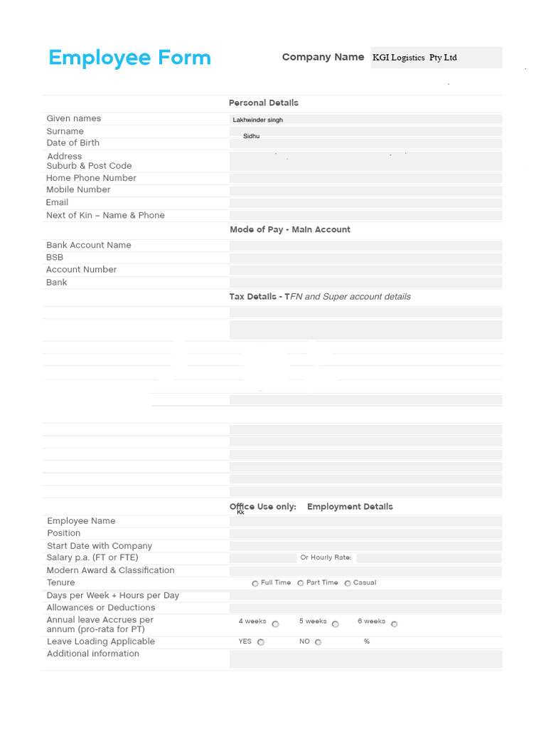 New Employee Form 6 | PDF | Employee Relations | Employment Compensation