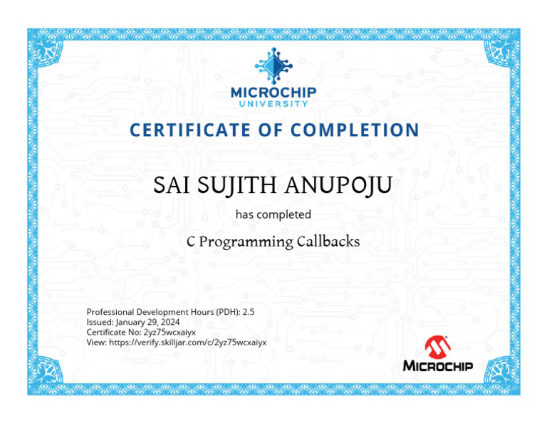 C Programming Callbacks Certificate | PDF