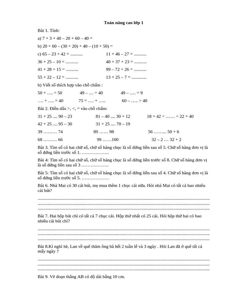 Toán Nâng Cao L P 1 | PDF