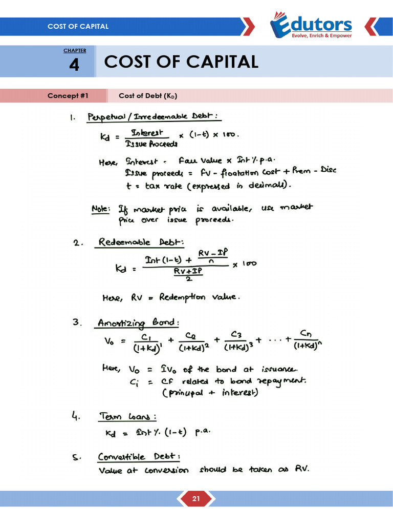 Cost of Capital Concepts and Calculations | PDF | Cost Of Capital ...