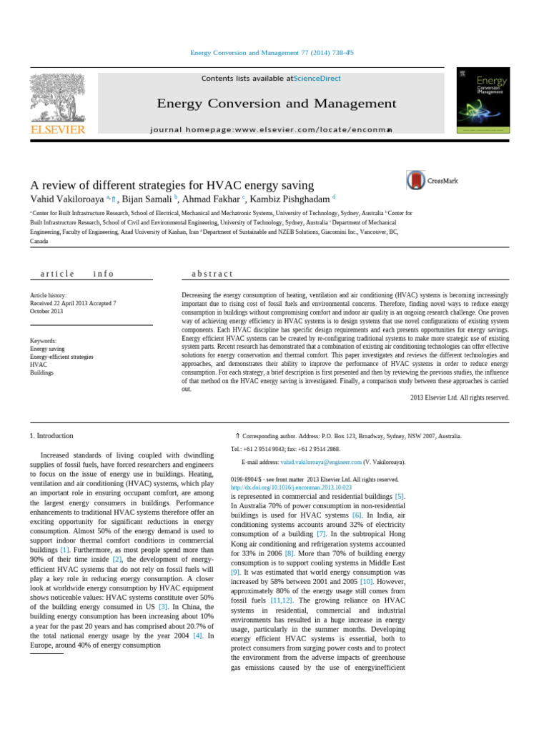 HVAC Energy Saving Strategies Review | PDF | Air Conditioning | Heat Pump