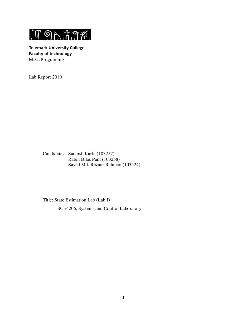 Telemark University College Faculty of Technology: M.Sc. Programme ...