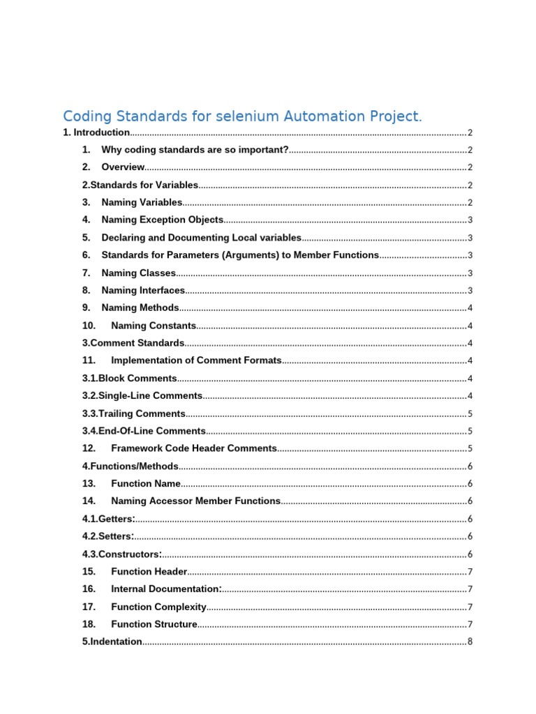 Automation Coding Standards For Java Automation Project PDF Method Automation coding standards for java automation project pdf method