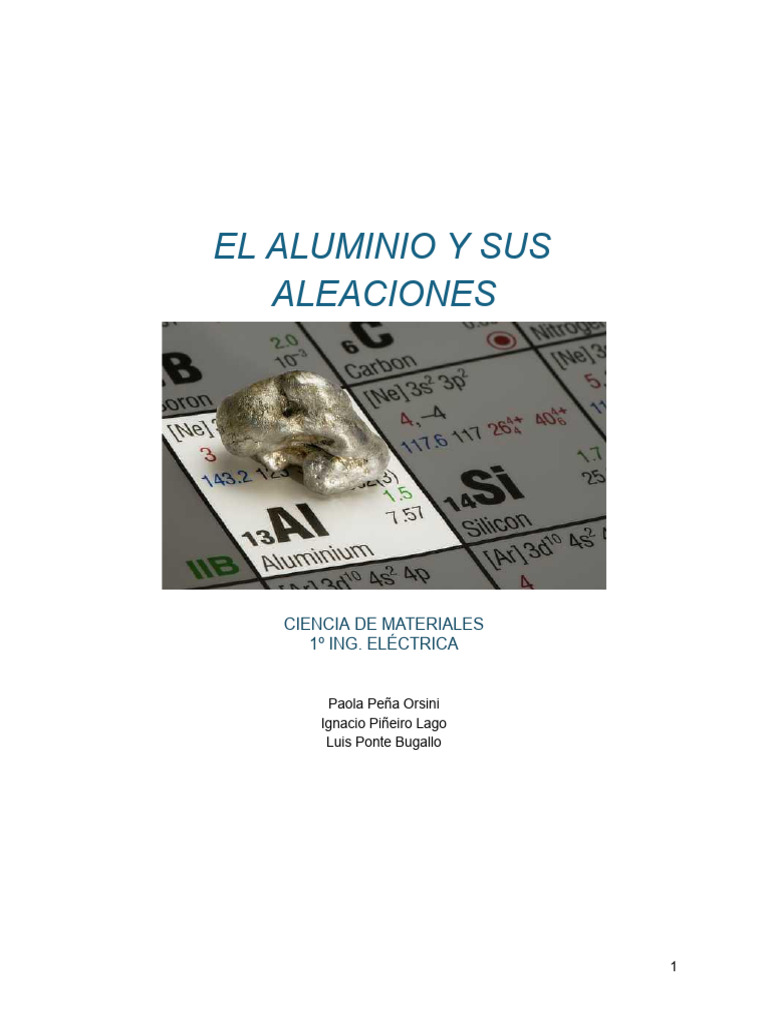 Aleaciones de Aluminio: Tipos y Usos | PDF | Aluminio | Aleación