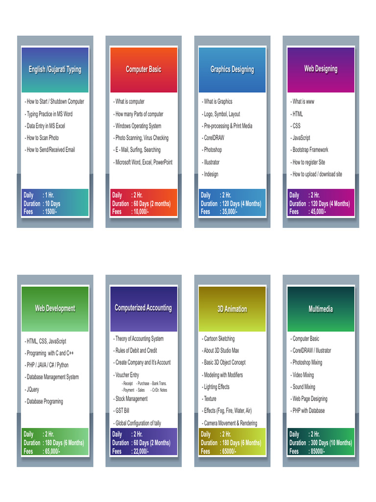Computer Courses Brochure | PDF | World Wide Web | Internet & Web