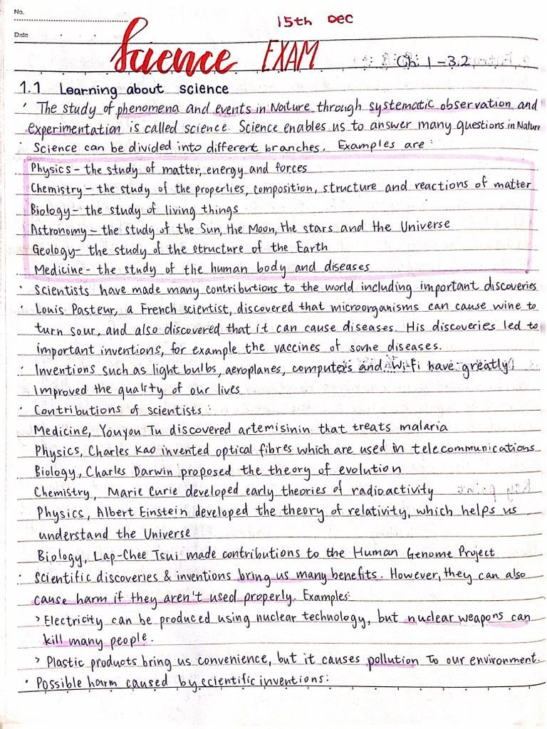 Sci ch1 Notes 2 | PDF