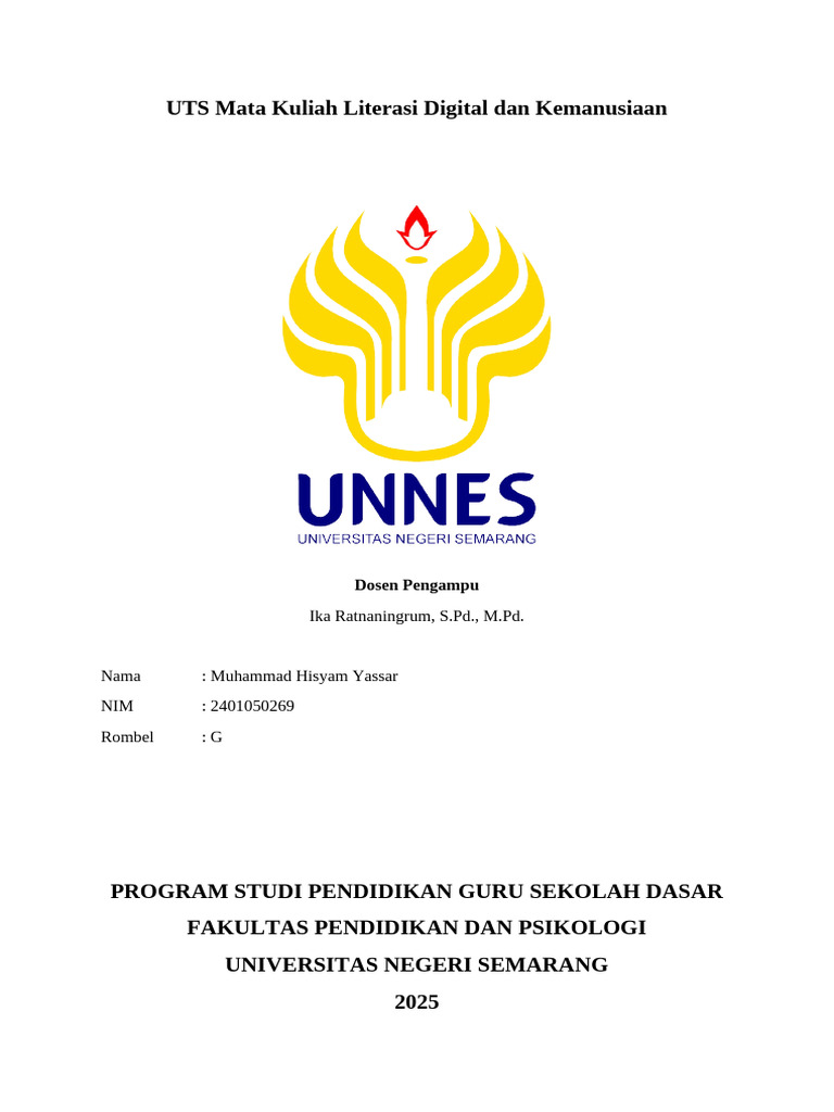 UTS Literasi Digital dan Kemanusiaan | PDF
