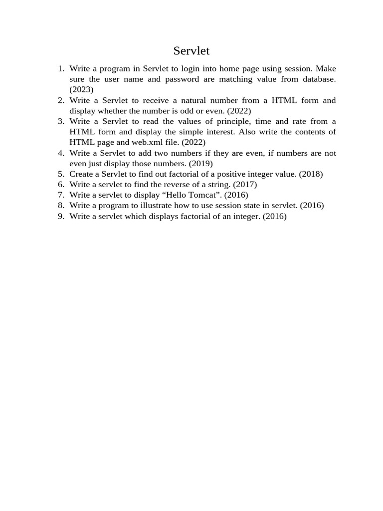 Java Servlet Programming Examples | PDF