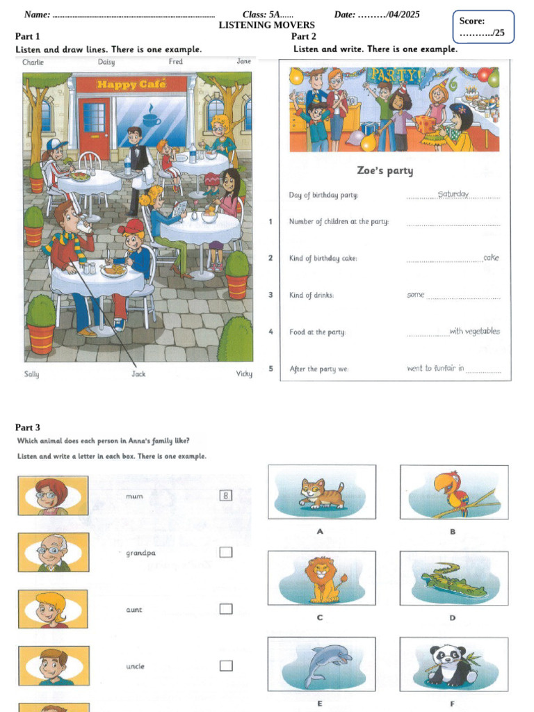 Grade 5 - Listening Practice | PDF
