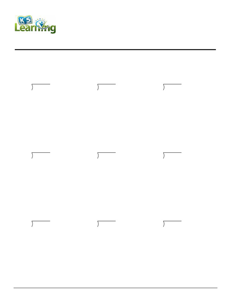 666grade 4 Long Division 4x1 Digit No Remainder e | PDF