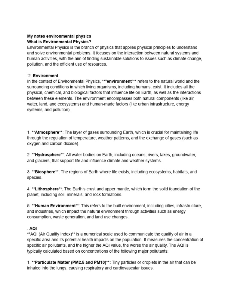 My Notes Environmental Physics | PDF | Leaf | Earth Sciences