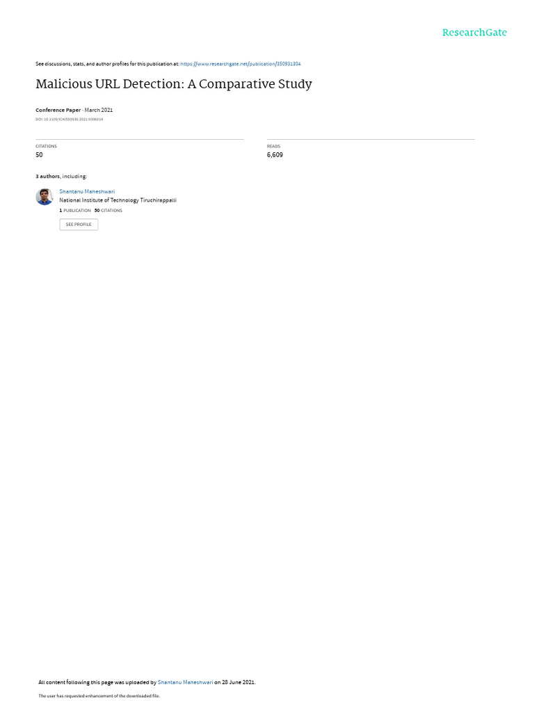 Malicious URL Detection Study | PDF | Support Vector Machine | Machine ...