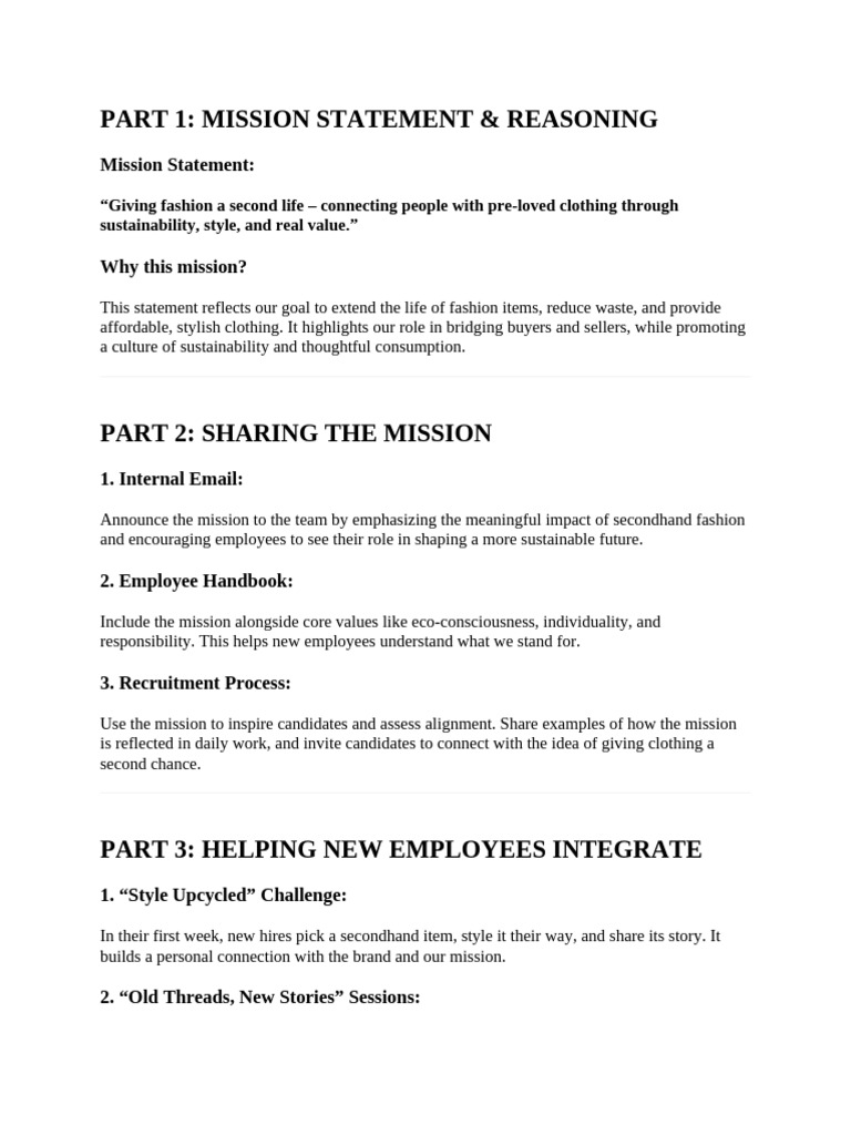 Mission of Company | PDF