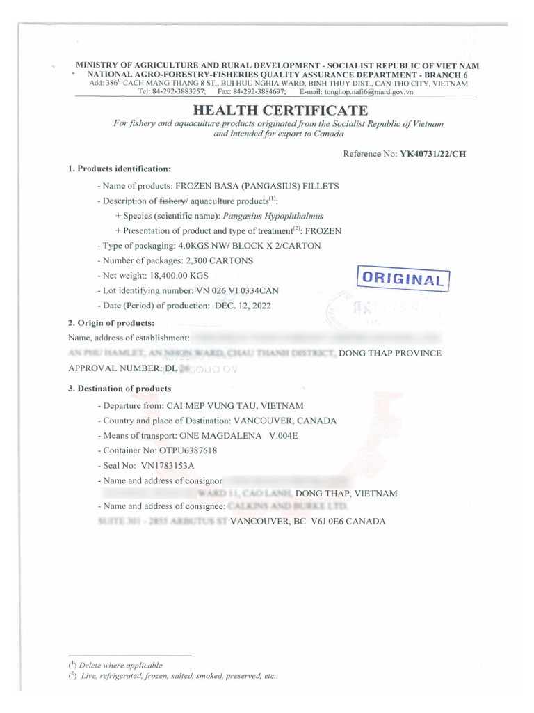 Health Certificate | PDF