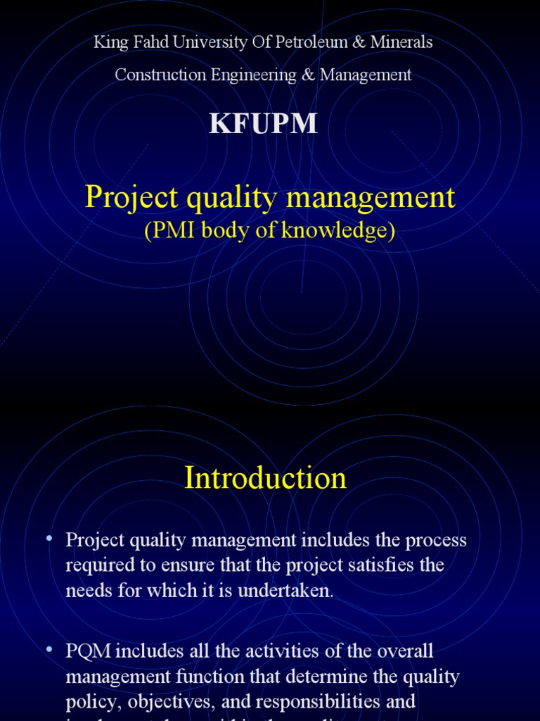 Project Quality Management PMP | PDF