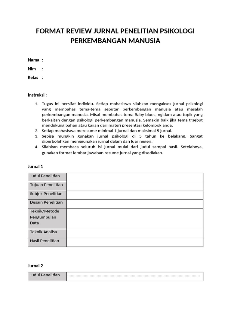 FORMAT REVIEW JURNAL PENELITIAN-PSIKOLOGI PERKEMBANGAN PEMBUAHAN SAMPAI ...
