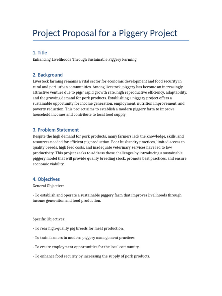 SAMPLE PROJECT PROPOSAL FOR PIGGERY PDF DOWNLOAD visual data 4