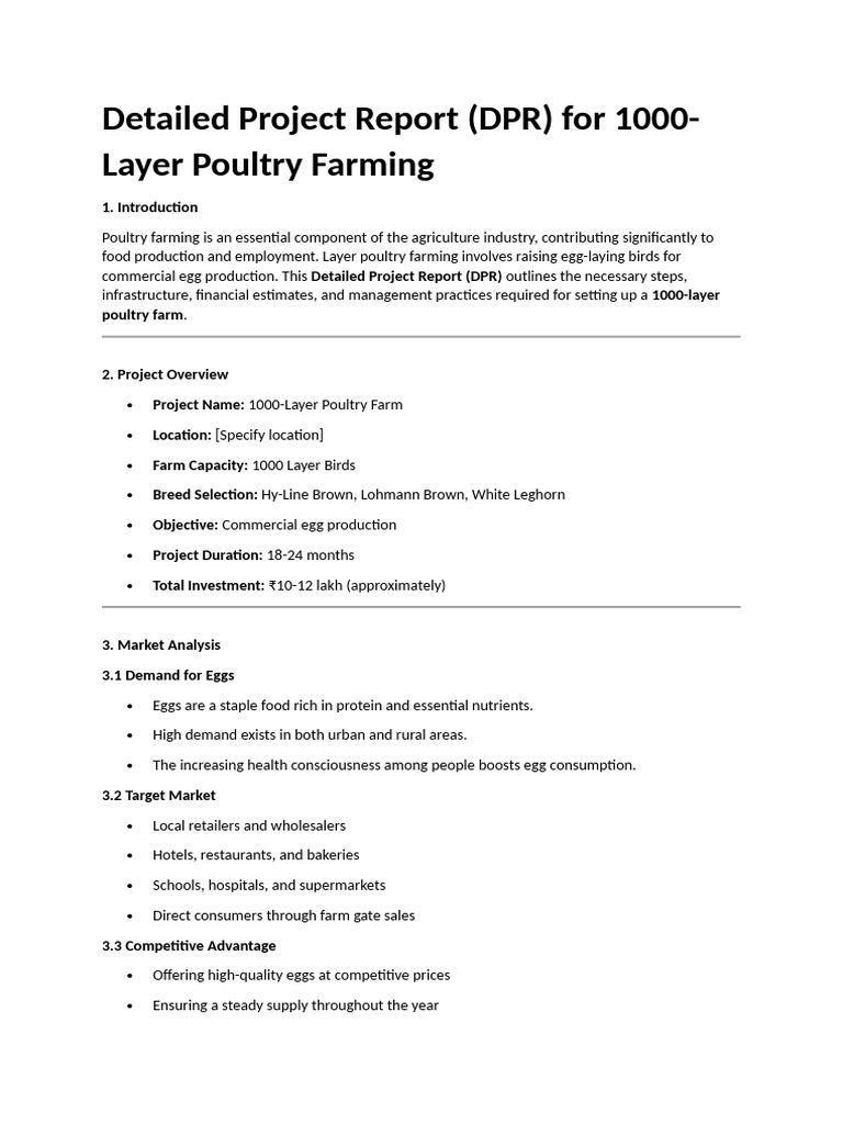 1000-Layer Poultry Farming Report | PDF | Poultry Farming | Poultry