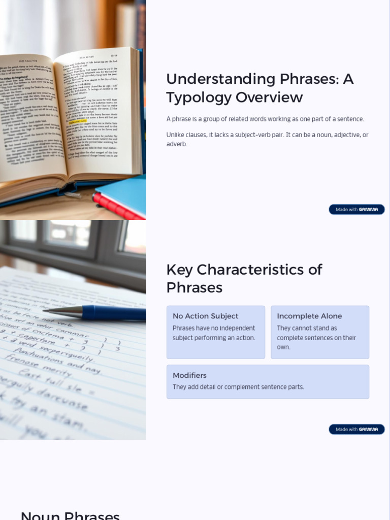 Understanding Phrases A Typology Overview | PDF | Adverb | Adjective