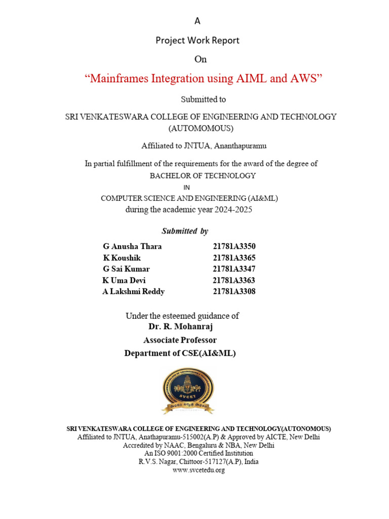 Mainframes Integration with AIML & AWS | PDF | Cloud Computing ...