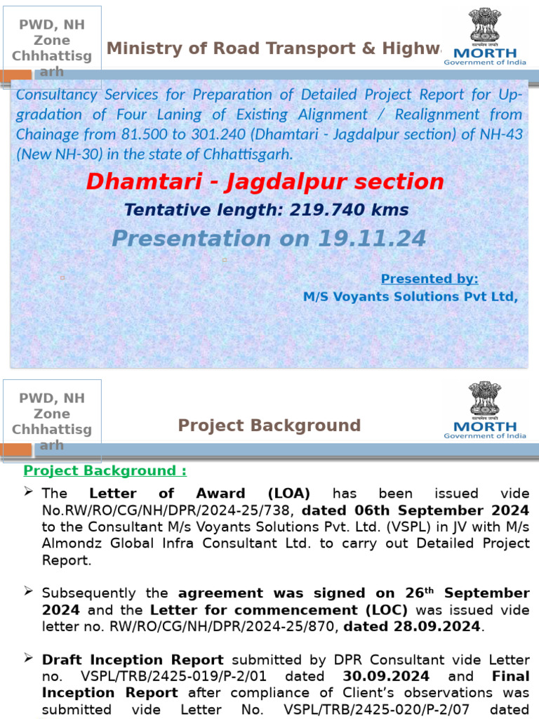 NH 30 - PPT On 20.11.24 | PDF | Road Transport | Road Infrastructure