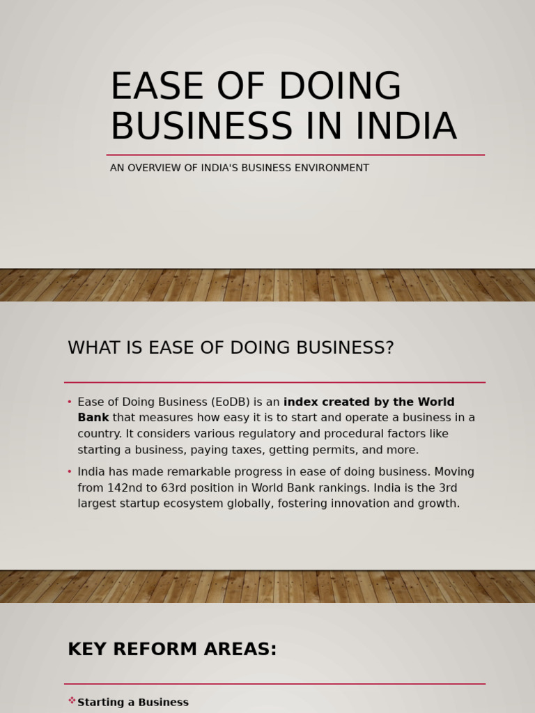 Ease of Doing Business in India | PDF