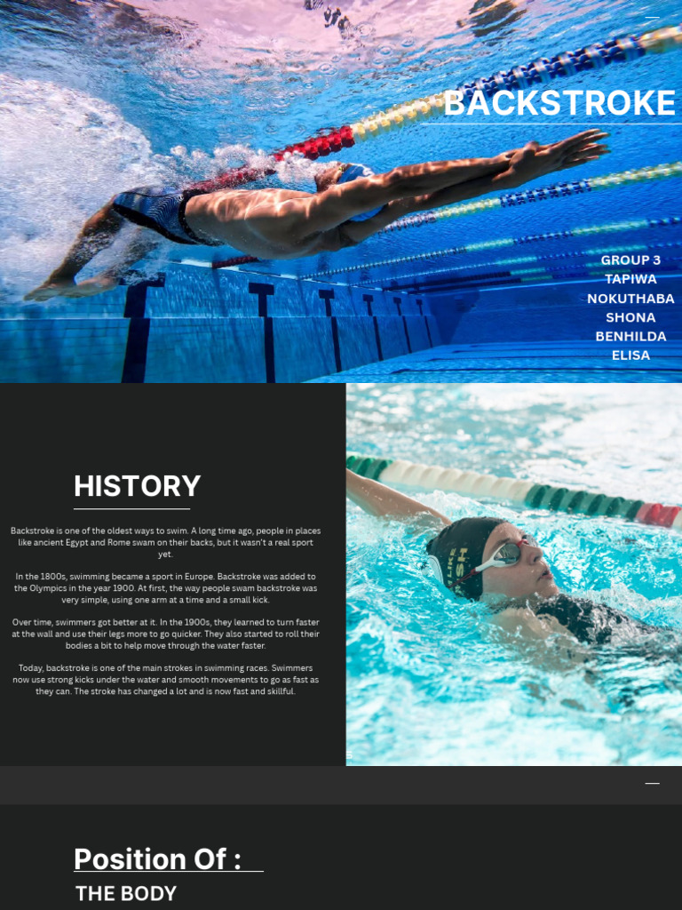 Backstroke Presentation | PDF | Individual Sports | Swimming